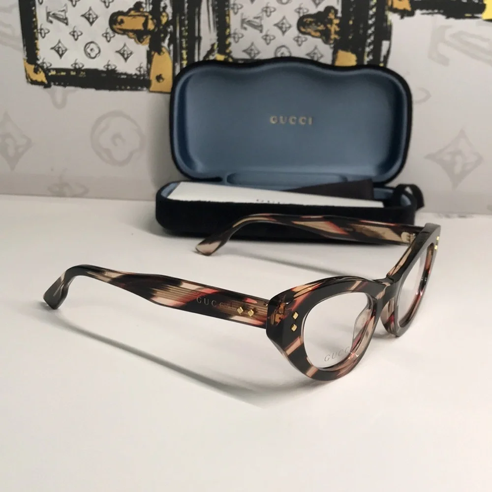 New Authentic Gucci Women's Tortoise Shell Glasses GG1083o 002